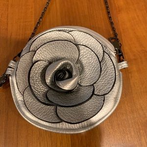 Silver flower Leopard Print Crossbody Cute Bag